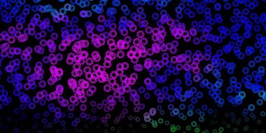 Koyu pembe, daireli mavi vektör şablonu. Doğa tarzında renkli noktaları olan soyut illüstrasyon. İş ilanları için şablon.