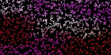 Koyu pembe, sarı vektör arkaplan ve kaotik şekiller. Basit bir şekilde gradyan olan renkli soyut biçimler. Reklamlarınız için modern tasarım.