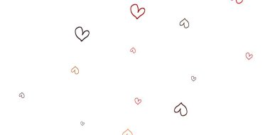 Açık yeşil, kırmızı vektör desenli renkli kalpler. Romantik bir şekilde renkli kalplerle soyut bir tasvir. Karnaval için şablon, festival için romantik broşürler.