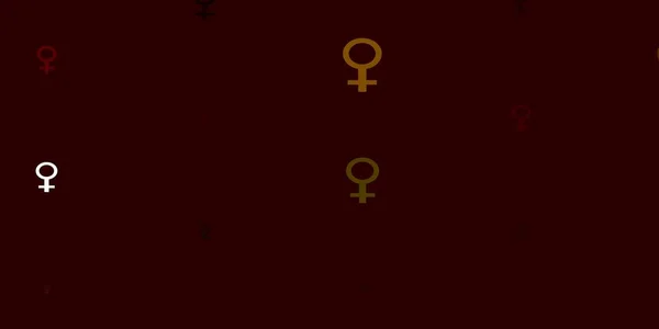 Lichtgroen Geel Vectorsjabloon Met Tekens Voor Zakenvrouwen Kleurrijk Feminisme Symbolen — Stockvector
