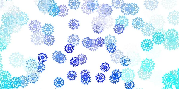 Patrón Vectorial Azul Claro Con Copos Nieve Colores Elementos Nieve — Archivo Imágenes Vectoriales