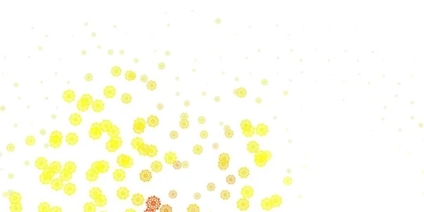 Fond Rouge Clair Vecteur Jaune Avec Flocons Neige Noël Illustration — Image vectorielle