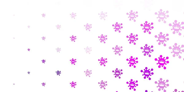 Светло Фиолетовый Векторный Фон Вирусными Символами Абстрактная Иллюстрация Биологическими Градиентными — стоковый вектор