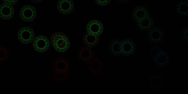 Σκούρο Πράσινο Διάνυσμα Υφή Σύμβολα Ασθενειών Έξυπνη Απεικόνιση Covid Πινακίδες — Διανυσματικό Αρχείο