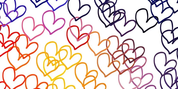 Светло Розовый Желтый Сладкими Сердцами Блестящие Абстрактные Иллюстрации Красочными Сердцами — стоковый вектор