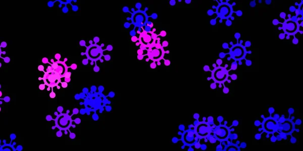 Dark Purple Pink Vector Template Flu Signs Colorful Gradient Illness — Stock Vector
