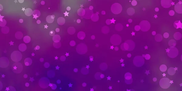 Світло Фіолетове Векторне Компонування Колами Зірками — стоковий вектор