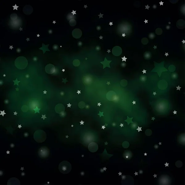Σκούρο Πράσινο Διάνυσμα Υφή Κύκλους Αστέρια — Διανυσματικό Αρχείο