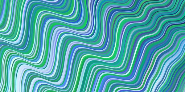 浅蓝色 带曲线的绿色矢量背景 色彩斑斓的抽象图解与渐变线 为您的设计创建一个全新的模板 — 图库矢量图片