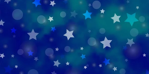 Φως Μπλε Διάνυσμα Μοτίβο Κύκλους Αστέρια — Διανυσματικό Αρχείο