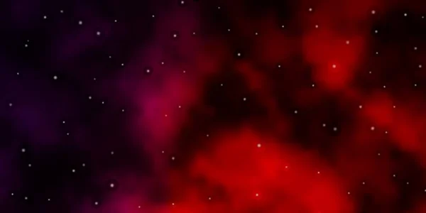 Mörkröd Vektor Bakgrund Med Små Och Stora Stjärnor — Stock vektor