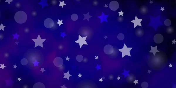 Diseño Vector Púrpura Claro Con Círculos Estrellas — Vector de stock