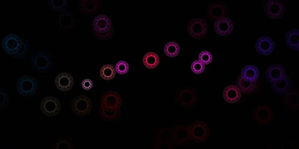 Dunkler Mehrfarbiger Vektorhintergrund Mit Virussymbolen Abstrakte Illustration Mit Biologischen Verlaufsformen — Stockvektor