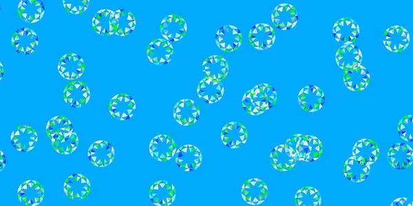 明るい青 緑のベクトルの背景 カラフルなドロップで抽象的なイラストを光る ポスター バナーのデザイン — ストックベクタ