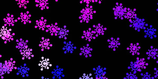 Темно Розовый Синий Векторный Фон Сизолами Ковид Абстрактная Иллюстрация Биологическими — стоковый вектор