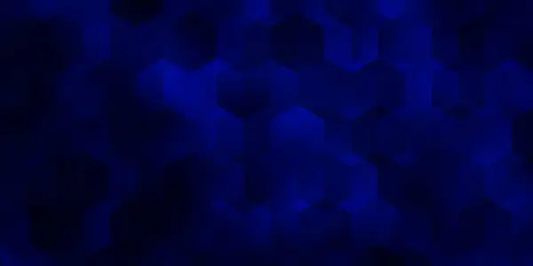 六角形のダークブルーベクトルの背景 ぼかし面上の色の六角形のイラスト あなたの広告 小冊子のパターン — ストックベクタ