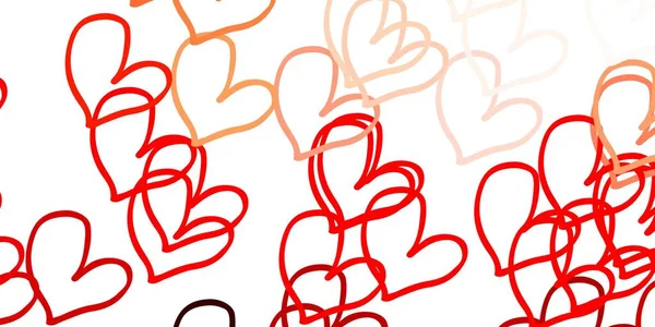 Φωτεινό Κόκκινο Διάνυσμα Φόντο Γλυκές Καρδιές Θολή Διακοσμητική Σχεδίαση Στυλ — Διανυσματικό Αρχείο