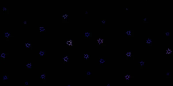 어두운 자주색 배경에 기호가 생물학적 변화를 설명하는 추상적 삽화입니다 생물학적 — 스톡 벡터
