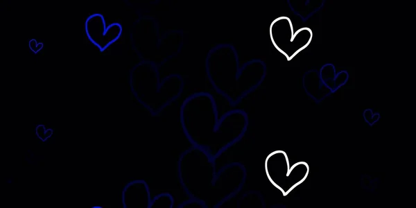 Light Blue Vector Backdrop Sweet Hearts Decorative Shining Illustration Hearts — Stock Vector