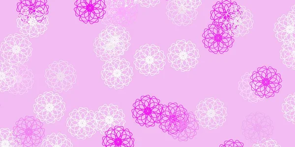 Padrão Doodle Vetor Rosa Claro Com Flores Ilustração Com Flores —  Vetores de Stock