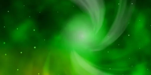 明るい緑のベクトル背景とカラフルな星 — ストックベクタ