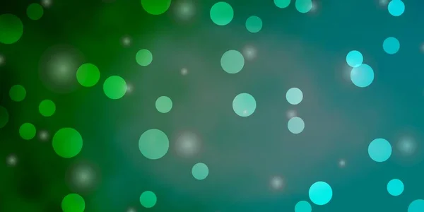 Light Blue Green Vector Background Circles Stars — Stock Vector