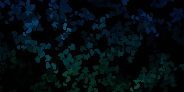 Tmavě Modré Zelené Vektorové Pozadí Chaotickými Tvary Barevná Ilustrace Jednoduchými — Stockový vektor