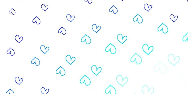 Luz Fundo Vetor Azul Com Corações Brilhantes Glitter Ilustração Abstrata — Vetor de Stock