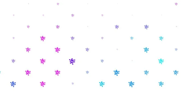 Fond Rose Clair Vecteur Bleu Avec Des Symboles Virus Illustration — Image vectorielle