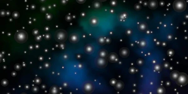 Dunkelblauer Grüner Vektorhintergrund Mit Bunten Sternen — Stockvektor