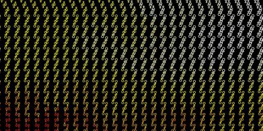 Koyu kırmızı, sarı vektör desenli ve sihirli elementli. Gotik eğilimli soyut illüstrasyon. Gizemli, mistik tasarımlar için arkaplan.