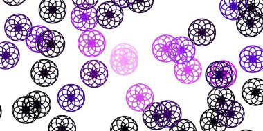 Baloncuklu açık mor vektör arkaplanı. Doğa tarzında renkli noktaları olan soyut illüstrasyon. Reklamlarınız için tasarım.