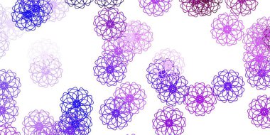 Açık mor vektör, çiçekli doğal arkaplan. Soyut renkli çiçekli gradyan çizimi. Bahar partileri için renkli desen.