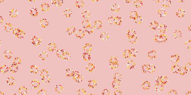 Dairesel şekilli hafif turuncu vektör düzeni. Doğa tarzında rengarenk çizimler. Broşürler, broşürler için desen.