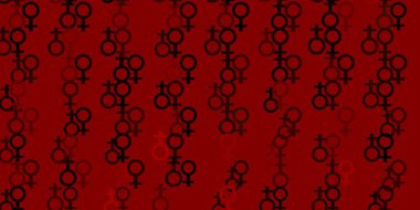 Kadın sembollü açık turuncu vektör arka planı. Kadınların güç ve güç göstergelerini gösteren bir ilüzyon. Duvar kağıtları için zarif tasarım.