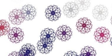 Açık pembe vektör, çiçekli doğal zemin. Basit arka planda doğal tarzda renkli çiçekler. Paketleme için akıllı tasarım, duvar kağıtları.