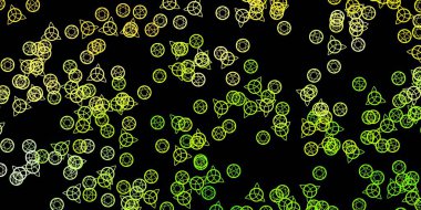 Din sembollü koyu yeşil, kırmızı vektör dokusu. Gotik eğilimli soyut illüstrasyon. Sihir için dizayn, ruhsal olaylar.