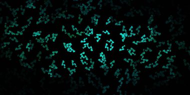 Koyu mavi, yeşil vektör arkaplan ve kaotik şekiller. Soyut tarzda, gradyan formlarda basit tasarım. Reklamlarınız için modern tasarım.