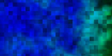 Açık mavi, dikdörtgenli yeşil vektör arkaplan. Gradyan dikdörtgenleri ve kareleri olan renkli çizimler. Reklamınız, posteriniz, afişiniz için en iyi tasarım.