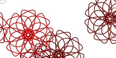 Çiçekli açık kırmızı vektör doğal düzeni. Sıradan arka planda çiçekler olan basit bir tasarım. Paketleme için akıllı tasarım, duvar kağıtları.