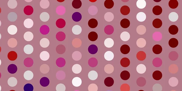 Hellrosa Roter Vektorhintergrund Mit Blasen Illustration Mit Einer Reihe Leuchtender — Stockvektor