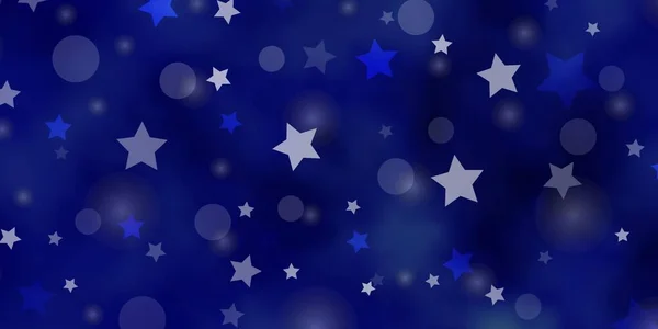 Layout Vetorial Blue Claro Com Círculos Estrelas — Vetor de Stock