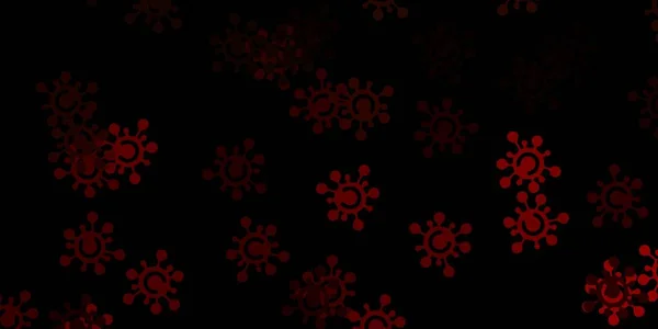 Dunkelorange Vektormuster Mit Coronavirus Elementen Farbenfrohe Krankheitssymbole Einfachen Abstrakten Stil — Stockvektor