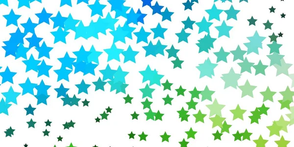 Azul Claro Modelo Vetor Verde Com Estrelas Néon — Vetor de Stock