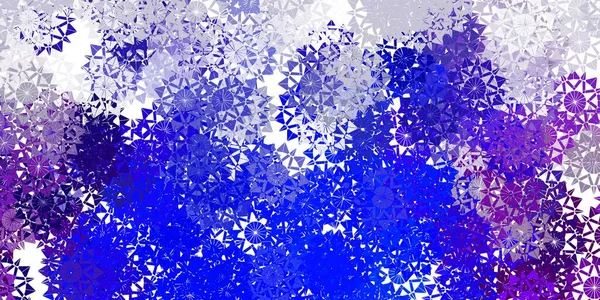 Textura Vectorial Rosa Claro Azul Com Flocos Neve Brilhantes Elementos — Vetor de Stock