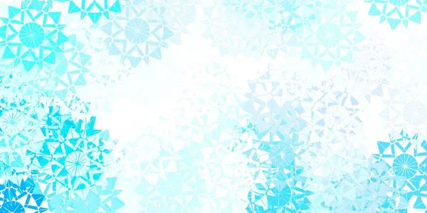 Hellrosa Blaues Vektormuster Mit Farbigen Schneeflocken Bunte Schneelemente Dekorativen Weihnachtsstil — Stockvektor