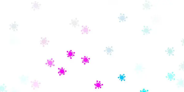 浅粉色 蓝色矢量背景与Covid 19符号 简单的抽象设计 带有感染形式 用于健康保护的墙纸 — 图库矢量图片