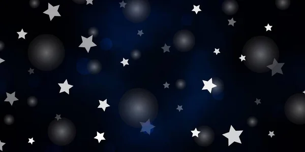 Textura Vetorial Cinza Escuro Com Círculos Estrelas —  Vetores de Stock