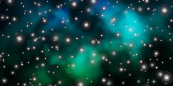 ダークブルー 明るい星と緑のベクトルレイアウト — ストックベクタ