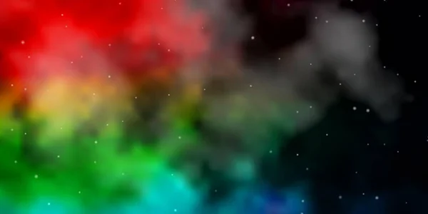 Sötét Multicolor Vektor Háttér Színes Csillagok — Stock Vector